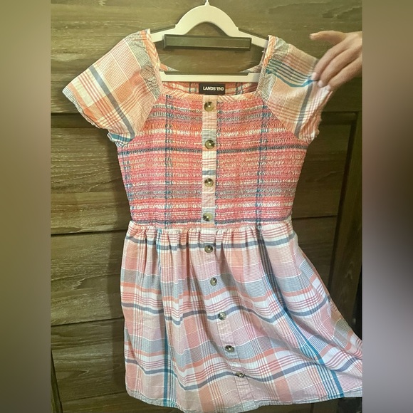 Land End Kids - Girls Caped Sleeve dress - Picture 6 of 10